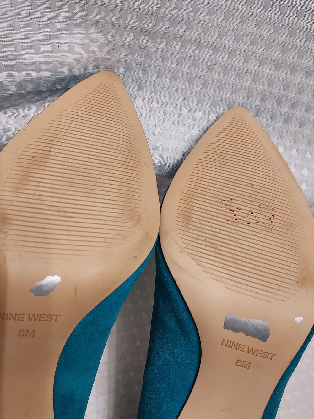 Nine West Teal Suede Pointed-Toe Pumps Size 6M - Picture 9 of 9